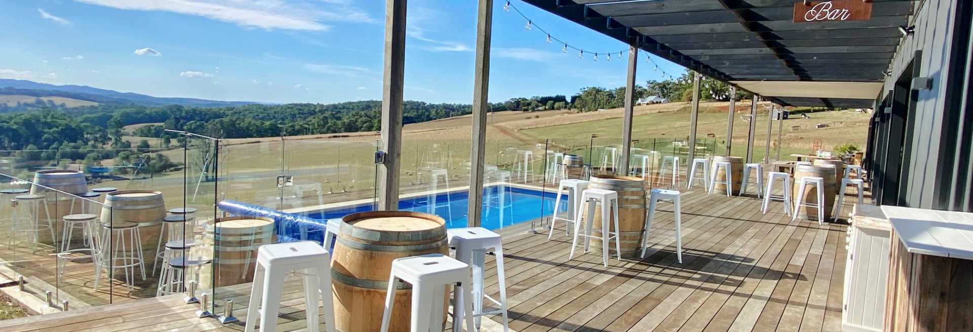 wedding cocktail party setup in the yarra valley
